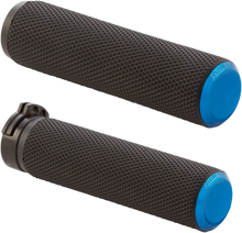 Load image into Gallery viewer, Arlen Ness Grips - Knurled - Cable - Blue 07-335 - Main Product View