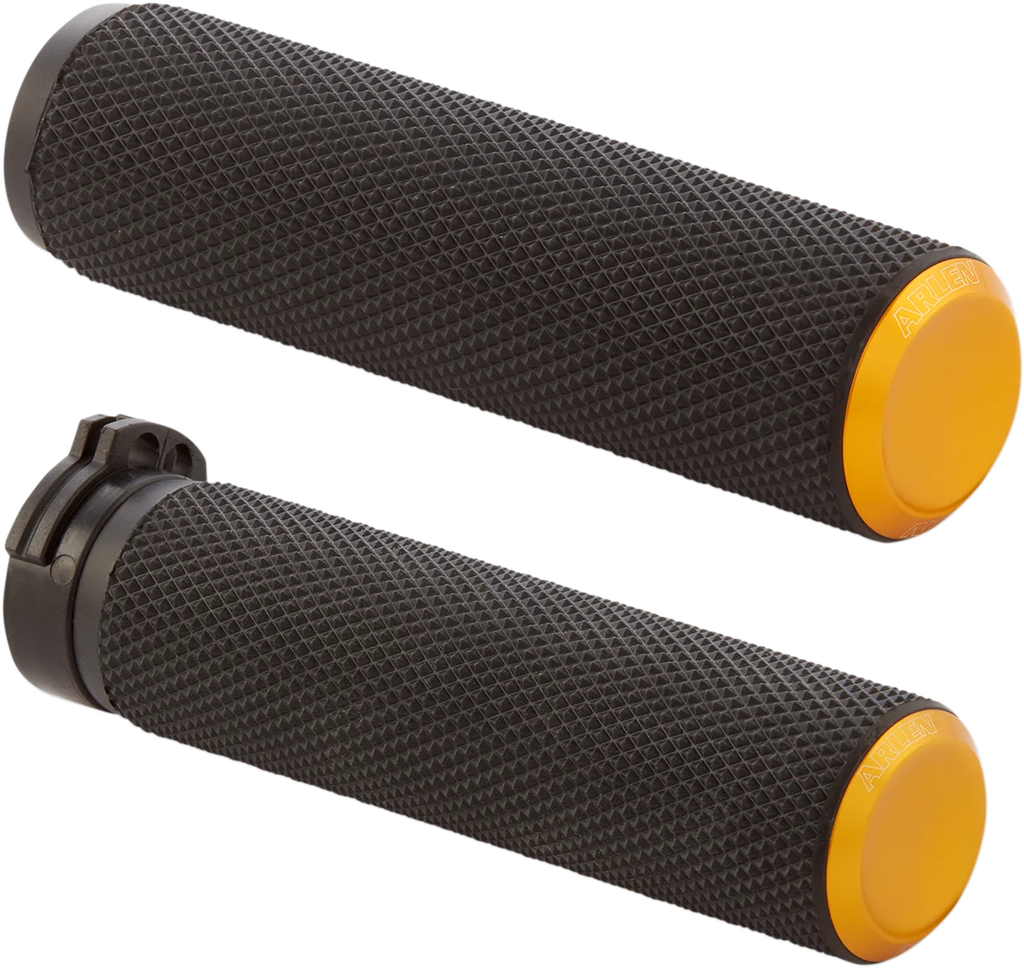Arlen Ness Grips - Knurled - Cable - Gold 07-337 - Main Product View