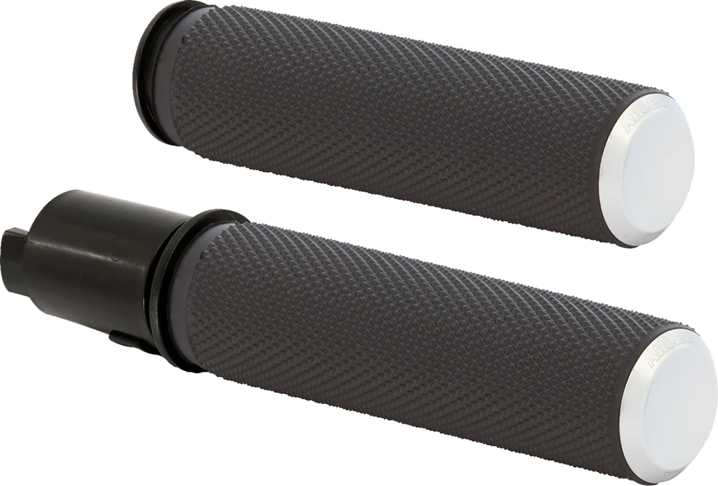 Arlen Ness Grips - Knurled - TBW - Chrome 500-051 - Main Product View
