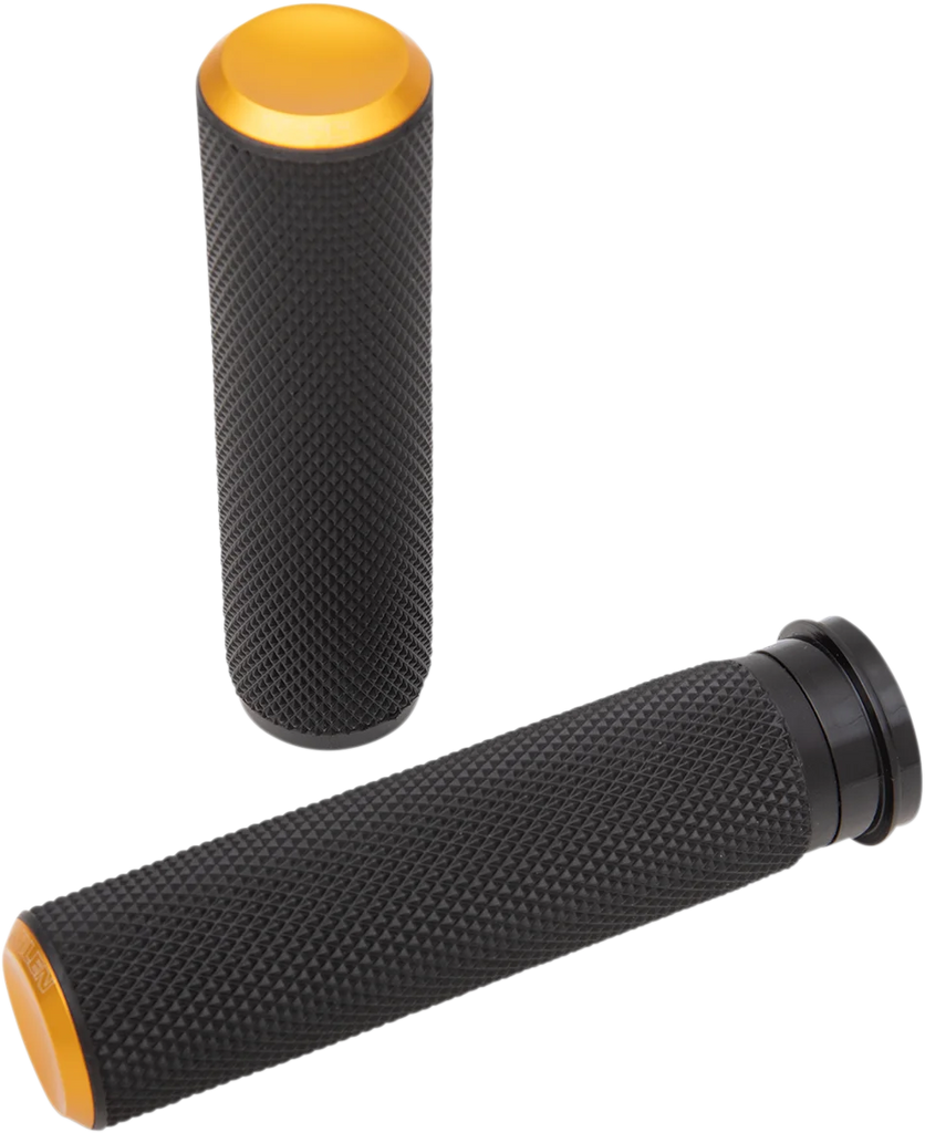Arlen Ness Grips - Knurled - TBW - Gold 07-347 - Main Product View