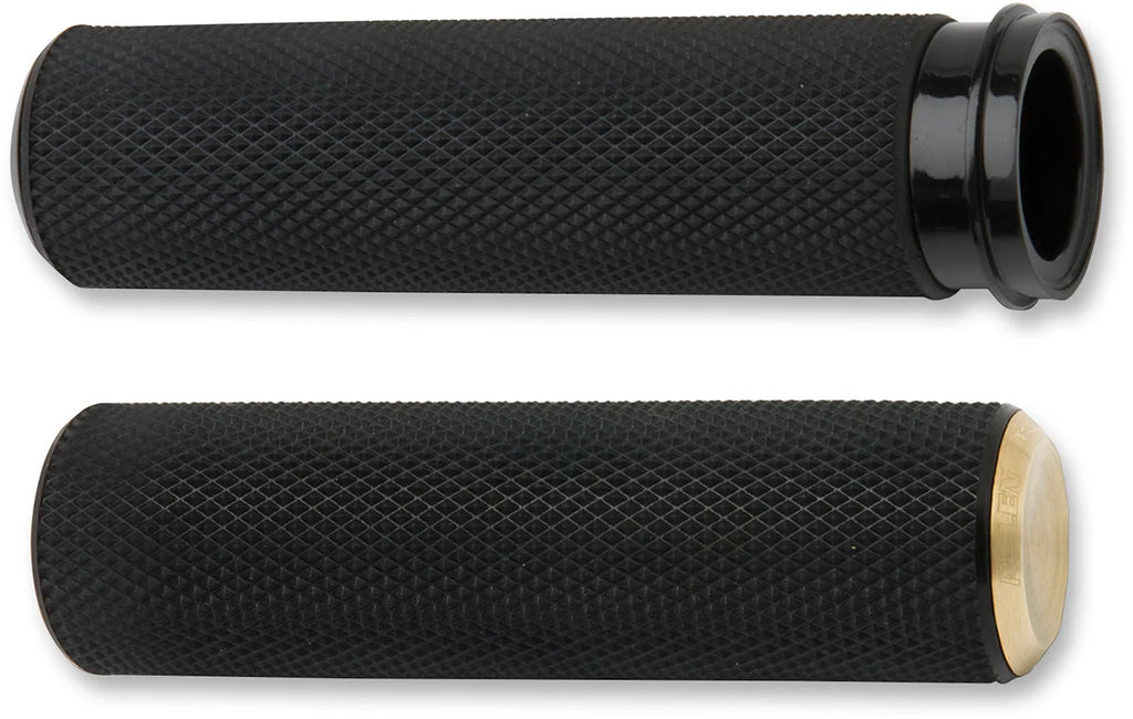 Arlen Ness Grips - Knurled - TBW - Gold 07-347 - Side View