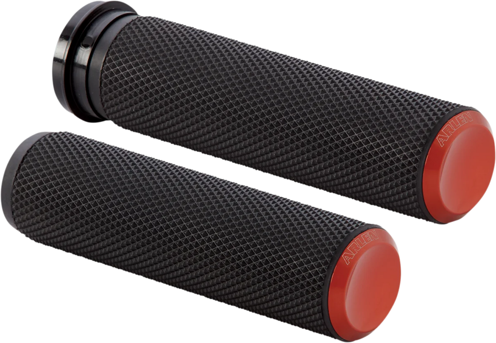 Arlen Ness Grips - Knurled - TBW - Orange 07-306 - Main Product View