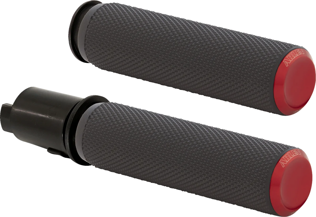Arlen Ness Grips - Knurled - TBW - Red 500-055 - Main Product View