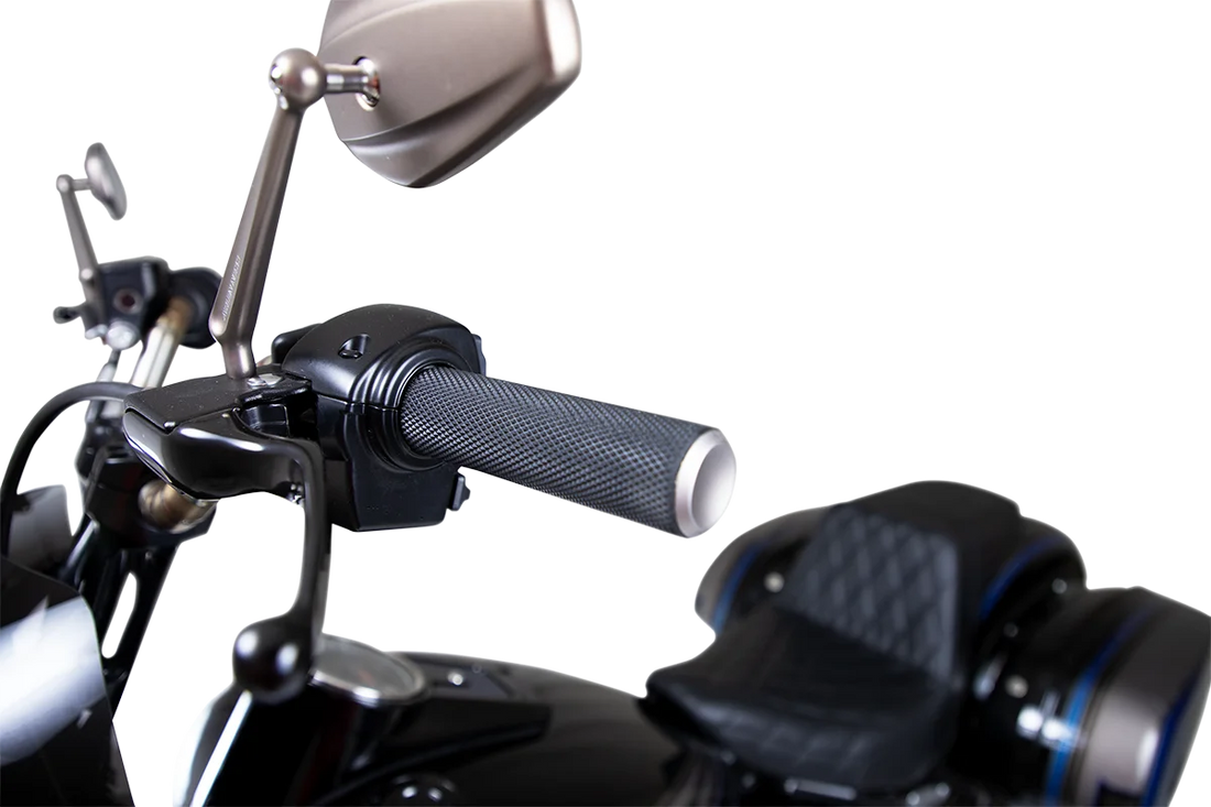 Arlen Ness Grips - Knurled - TBW - Titanium 07-348 - Side View