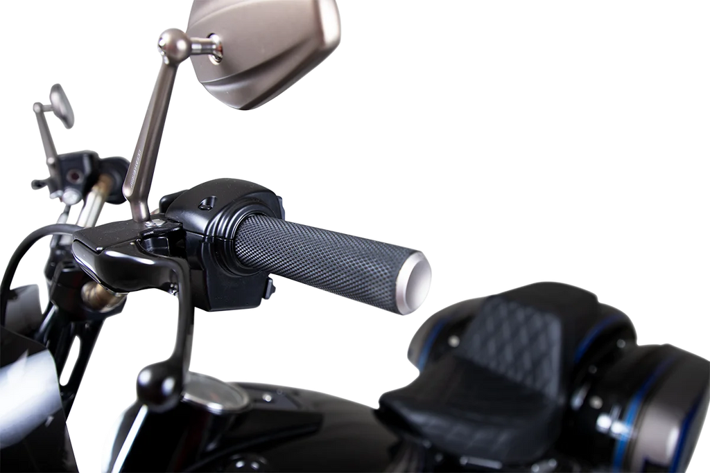 Arlen Ness Grips - Knurled - TBW - Titanium 07-348 - Side View