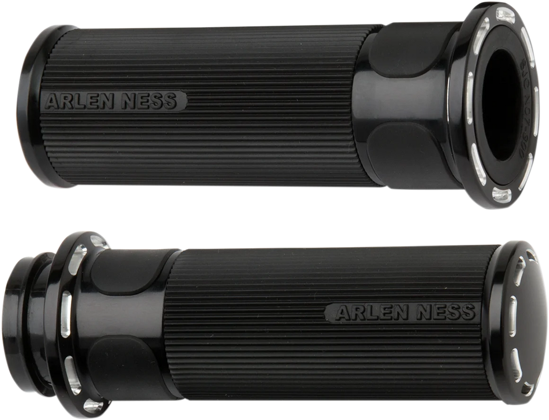 Arlen Ness Grips - Slot Track - Cable - Black 07-301 - Side View