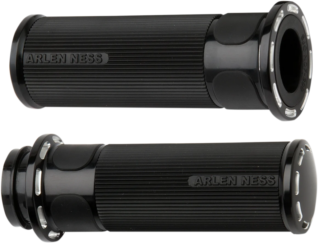 Arlen Ness Grips - Slot Track - Cable - Black 07-301 - Side View