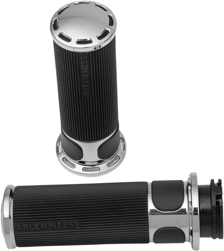 Arlen Ness Grips - Slot Track - Cable - Chrome 07-300 - Main Product View