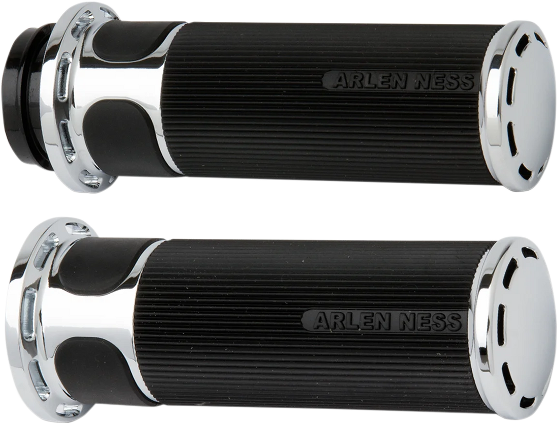 Arlen Ness Grips - Slot Track - Cable - Chrome 07-300 - Side View