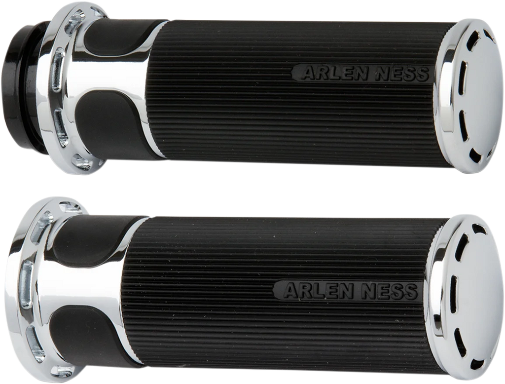 Arlen Ness Grips - Slot Track - Cable - Chrome 07-300 - Side View
