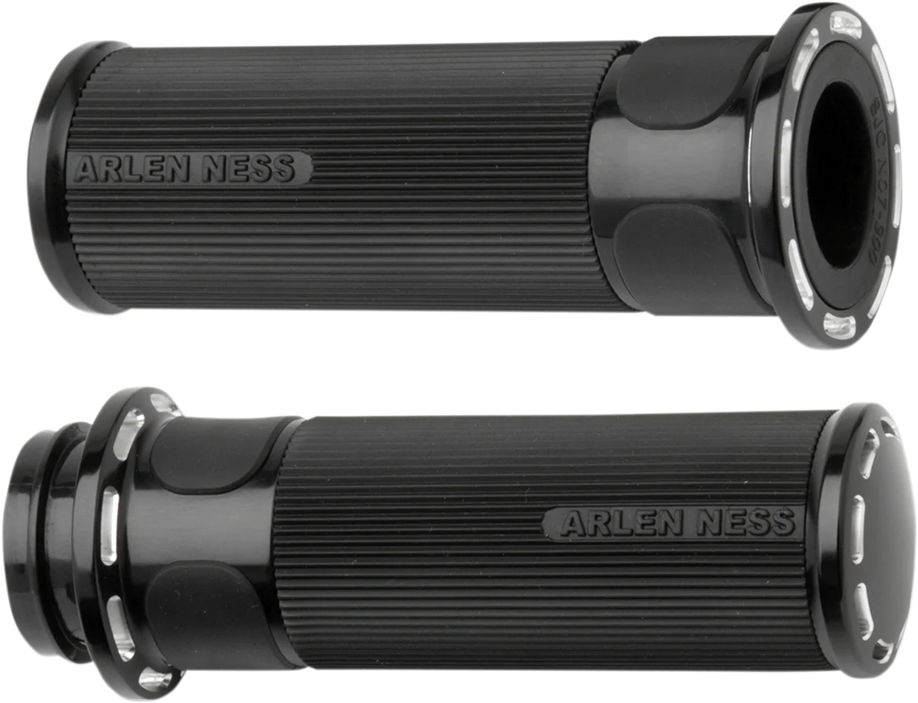 Arlen Ness Grips - Slot Track - TBW - Black 07-303 - Main Product View