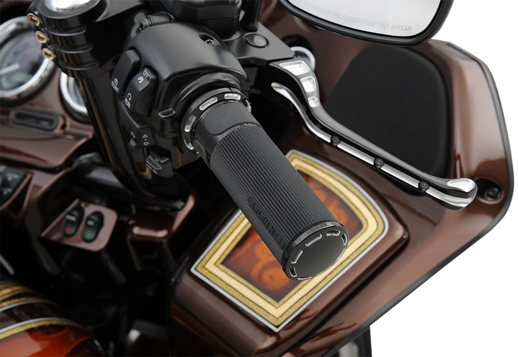 Arlen Ness Grips - Slot Track - TBW - Black 07-303 - Side View