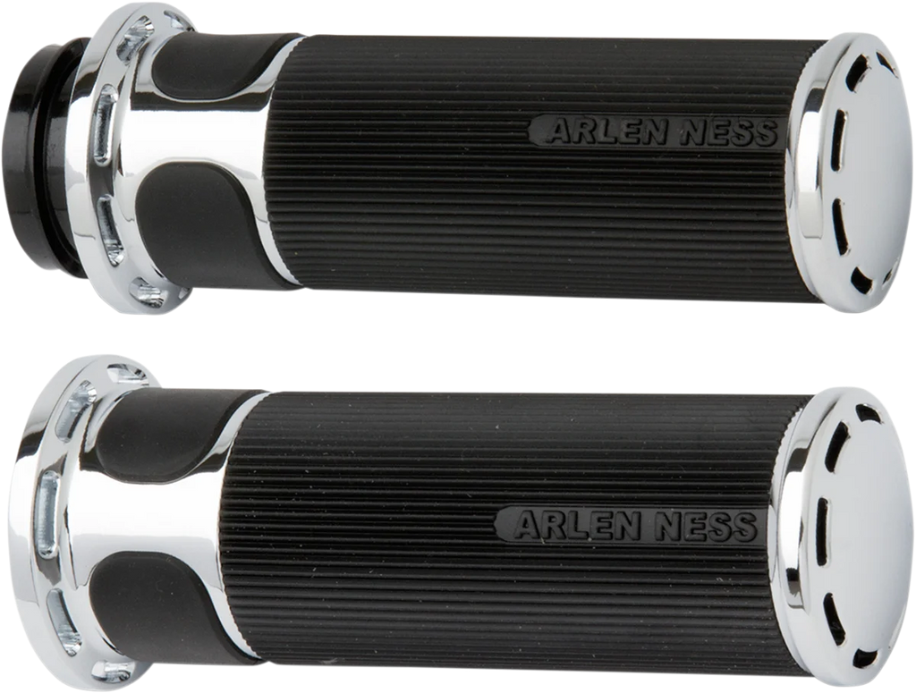 Arlen Ness Grips - Slot Track - TBW - Chrome 07-302