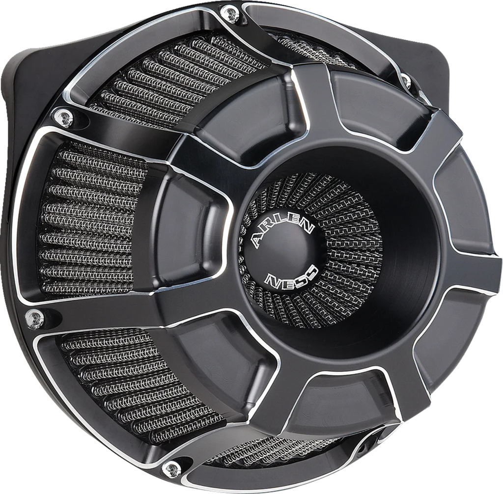 Arlen Ness Inverted Series Air Cleaner Kit - Beveled - Black - 600-225 - Main Product View