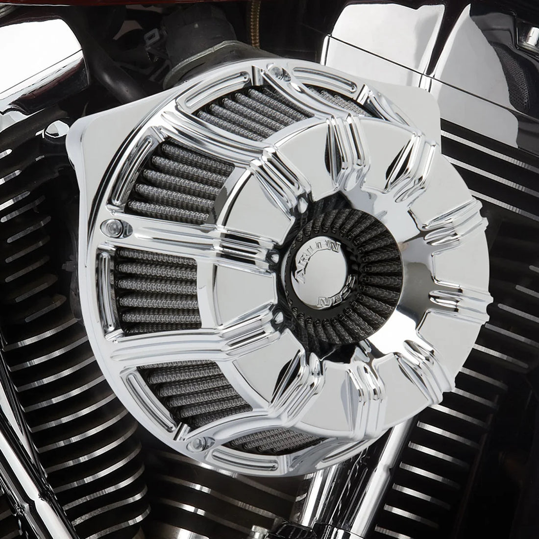 Arlen Ness Inverted Series Air Cleaner Kit - Chrome 18-942 - Side View