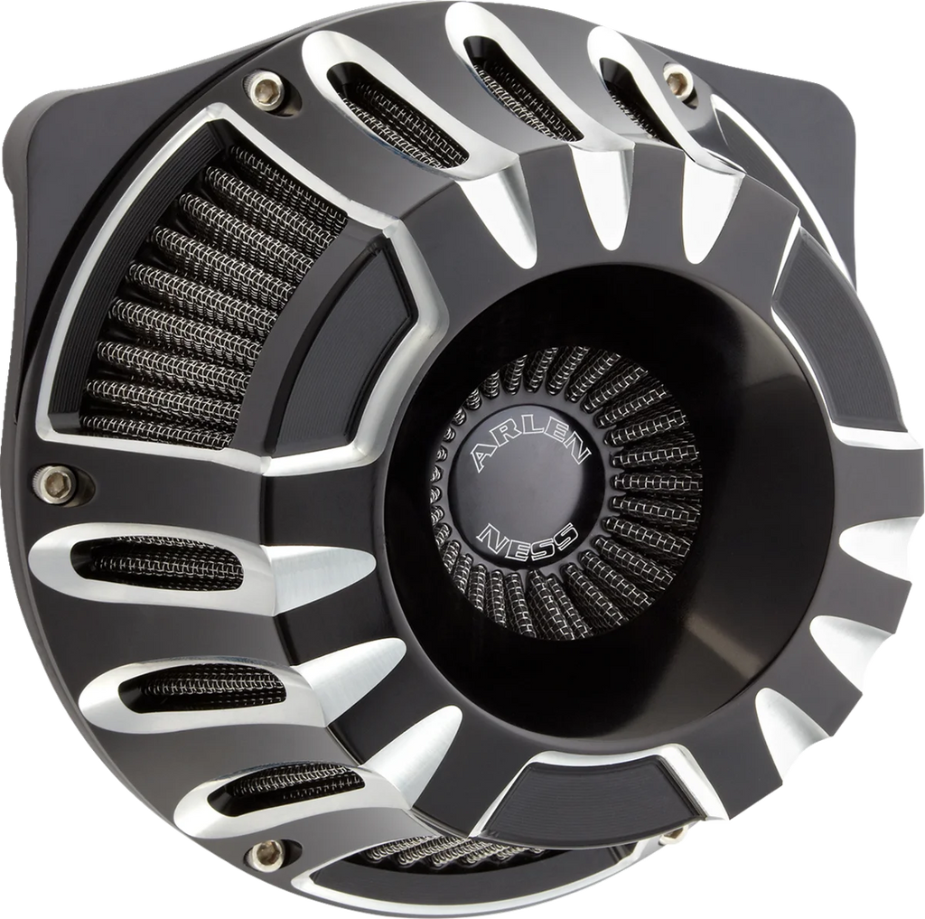 Arlen Ness Inverted Series Air Cleaner Kit - Deep Cut - Black - 600-227 - Main Product View