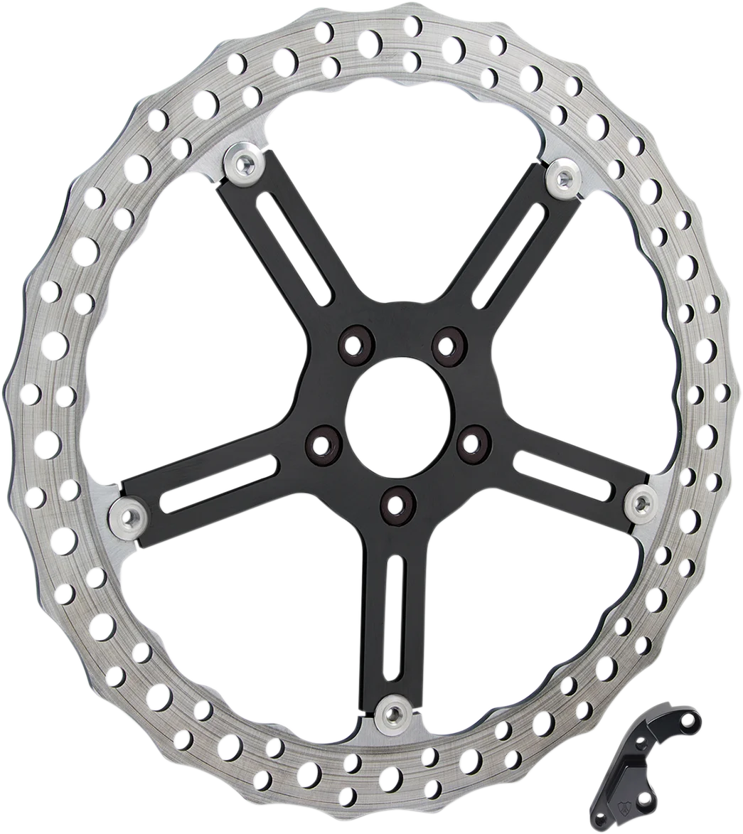 Arlen Ness Jagged Brake Rotor - 15" - Left - Spoke-Mount 02-991 - Side View