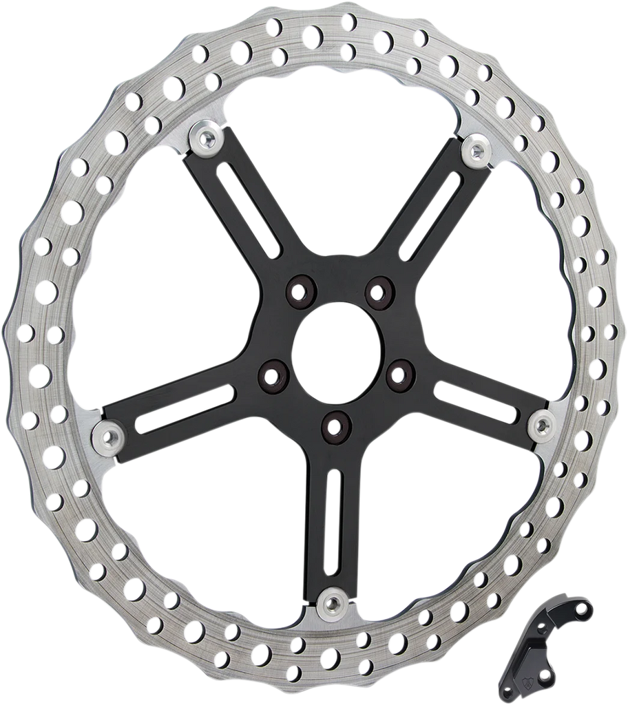 Arlen Ness Jagged Brake Rotor - 15" - Left - Spoke-Mount 02-991 - Side View