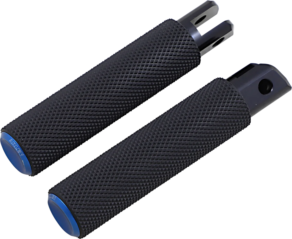 Arlen Ness Knurled Footpegs - Blue - FX/FL '18-'23 07-950 - Main Product View