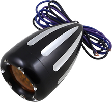 Load image into Gallery viewer, Arlen Ness LED Deep Cut Signals - Black/Amber - Amber Ring 12-753 - Main Product View