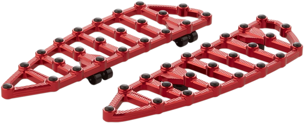 Arlen Ness MX Driver Floorboards - Red 06-893 - Side View