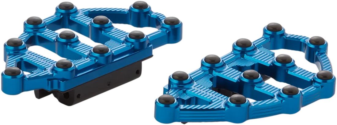 Arlen Ness MX Passenger Floorboards - Blue 06-897 - Back View