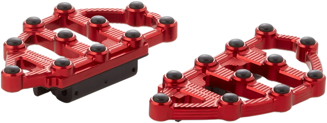 Arlen Ness MX Passenger Floorboards - Red 06-898 - Back View