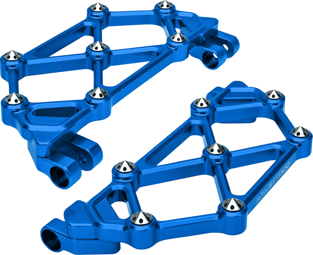 Arlen Ness Mini Diamond Floorboards - Driver - Blue - FLT - Main Product View
