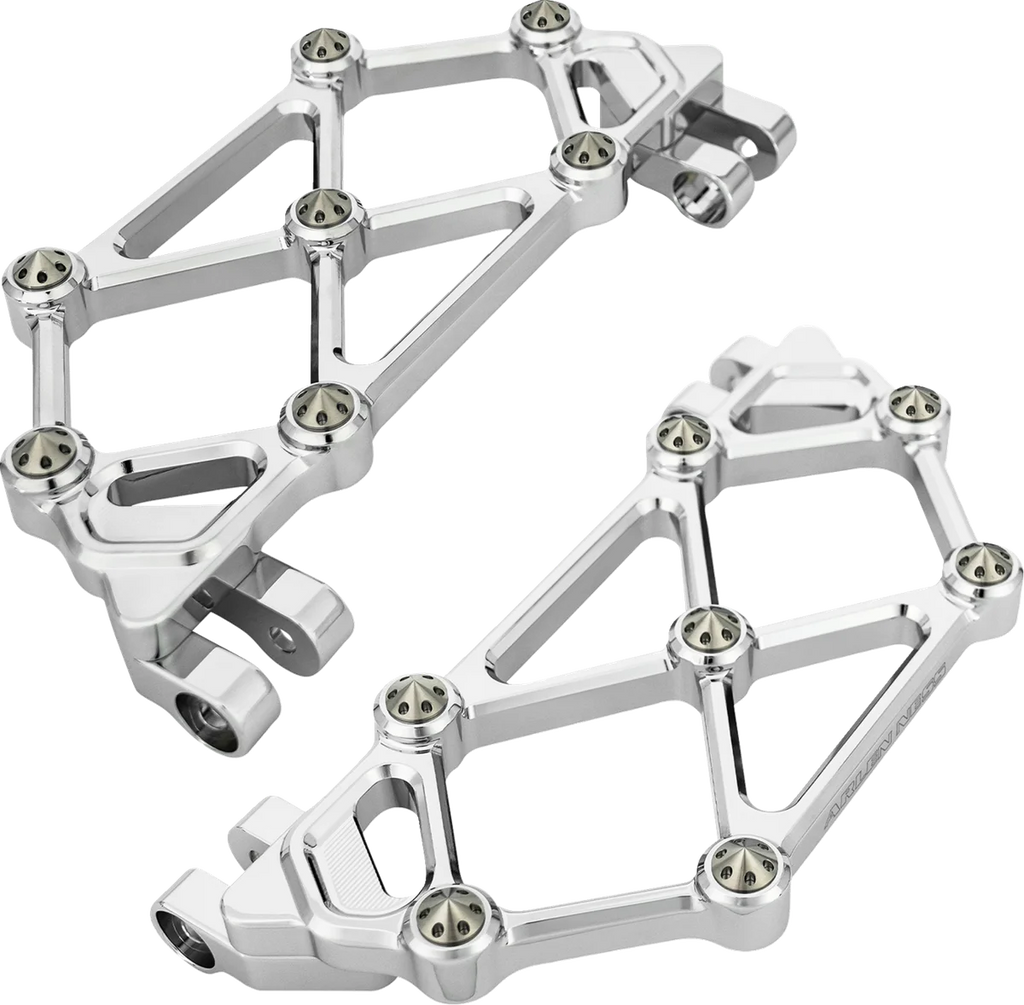 Arlen Ness Mini Diamond Floorboards - Driver - Chrome - FLT - Main Product View