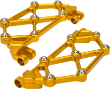 Load image into Gallery viewer, Arlen Ness Mini Diamond Floorboards - Driver - Gold - FLT - Main Product View
