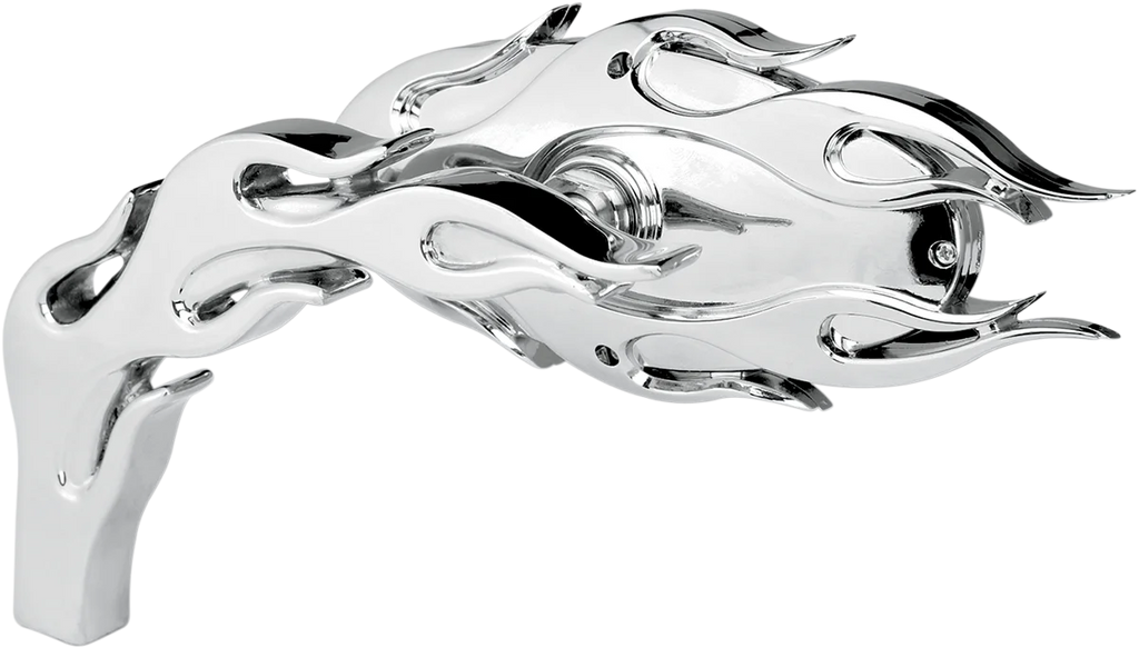 Arlen Ness Mirror - Micro - Flamed - Side View - Oval - Chrome - Left 13-070 - Main Product View