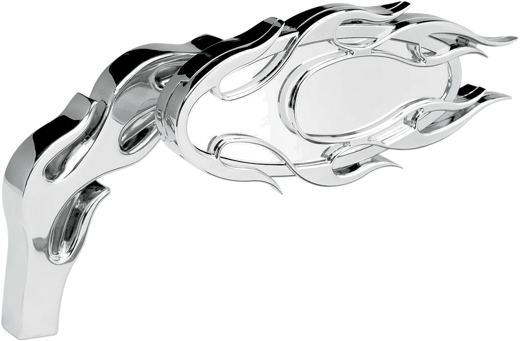 Arlen Ness Mirror - Micro - Flamed - Side View - Oval - Chrome - Right 13-071 - Main Product View