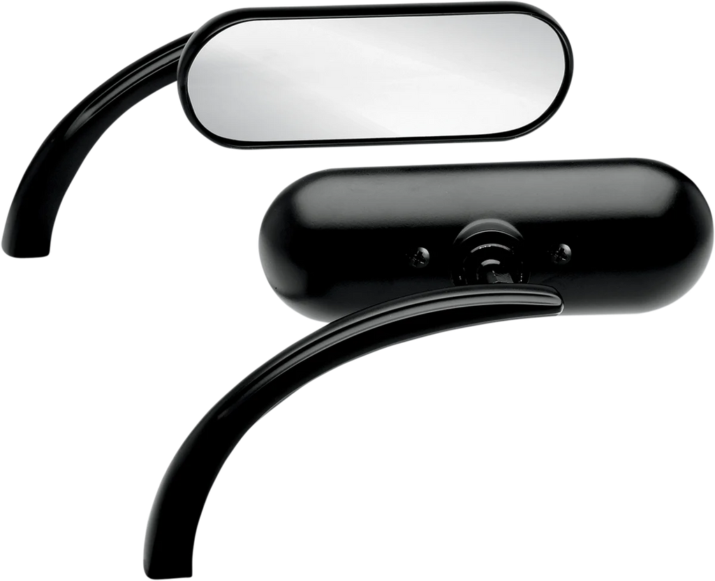 Arlen Ness Mirror - Micro - Mini - Side View - Oval - Black - Left 13-412 - Main Product View