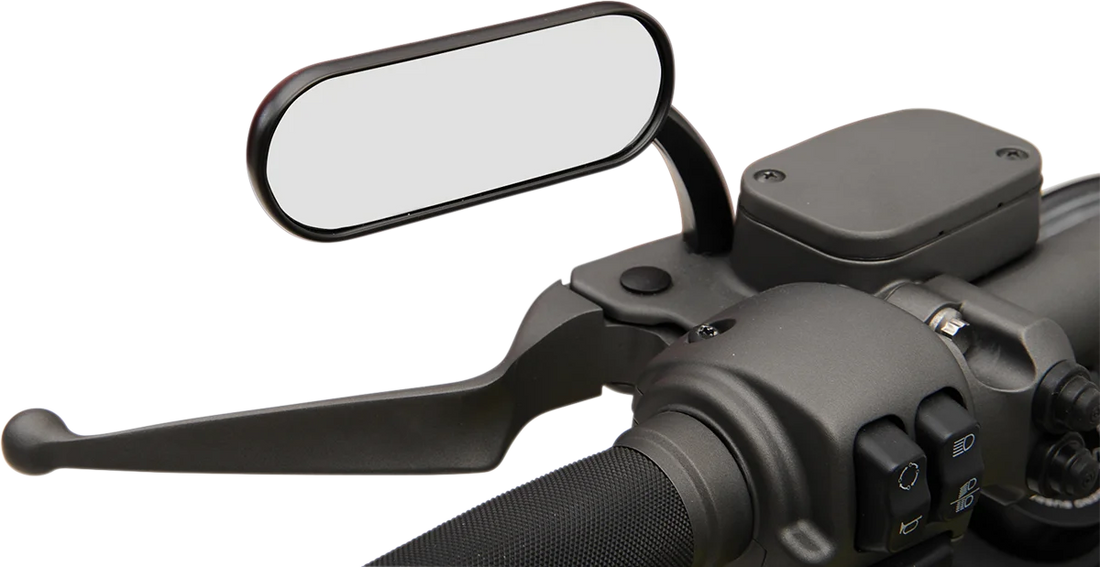 Arlen Ness Mirror - Micro - Mini - Side View - Oval - Black - Left 13-412 - Side View