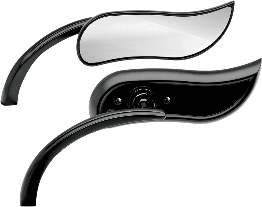 Arlen Ness Mirror - Micro - Scoop - Side View - Triangle - Chrome - Right 13-061 - Side View