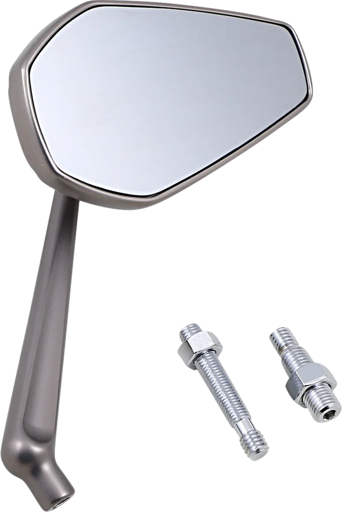 Arlen Ness Mirror - Mini Stocker - Side View - Oval - Titanium - Left 13-168 - Main Product View