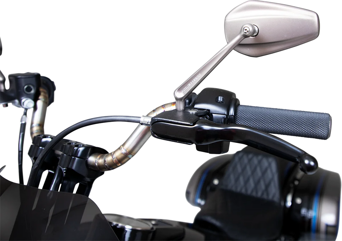 Arlen Ness Mirror - Mini Stocker - Side View - Oval - Titanium - Left 13-168 - Back View
