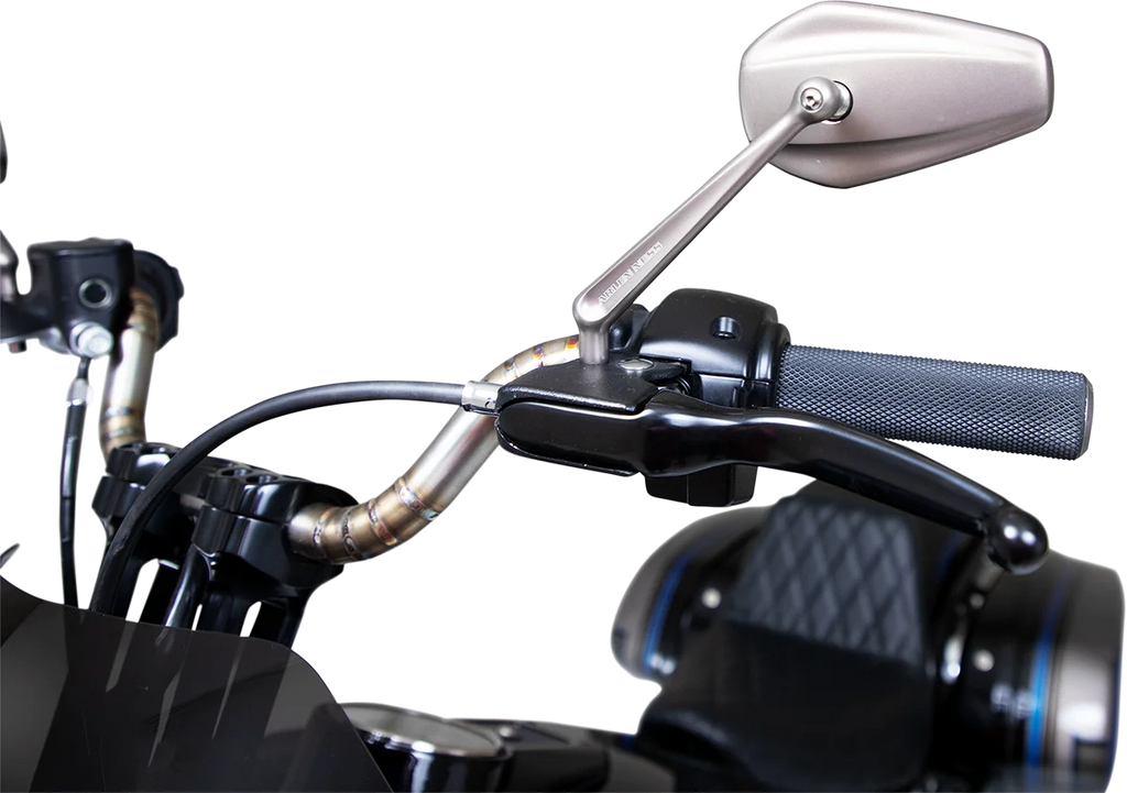 Arlen Ness Mirror - Mini Stocker - Side View - Oval - Titanium - Left 13-168 - Back View
