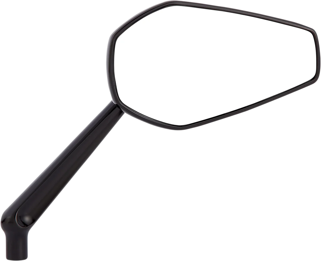 Arlen Ness Mirror - Mini/Stocker - Side View - Hexagon - Black - Left 13-156 - Side View