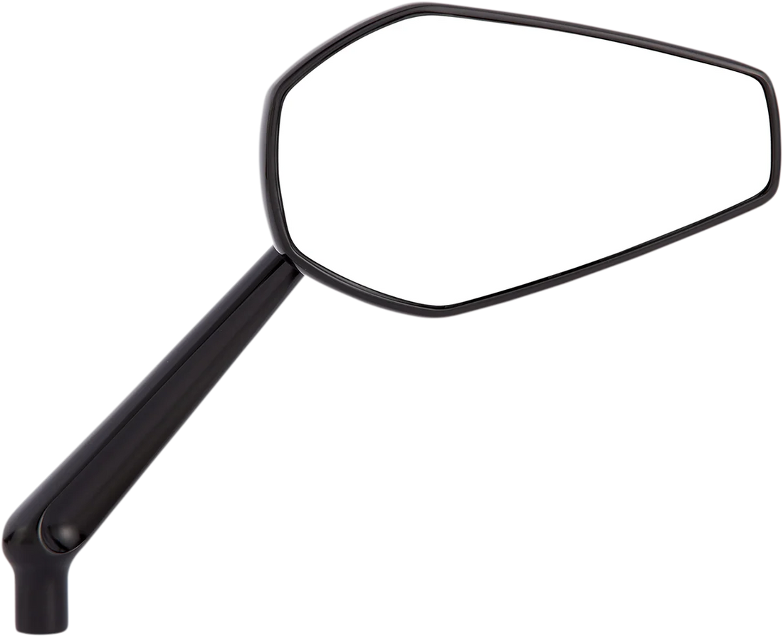 Arlen Ness Mirror - Mini/Stocker - Side View - Hexagon - Black - Right 13-158 - Side View