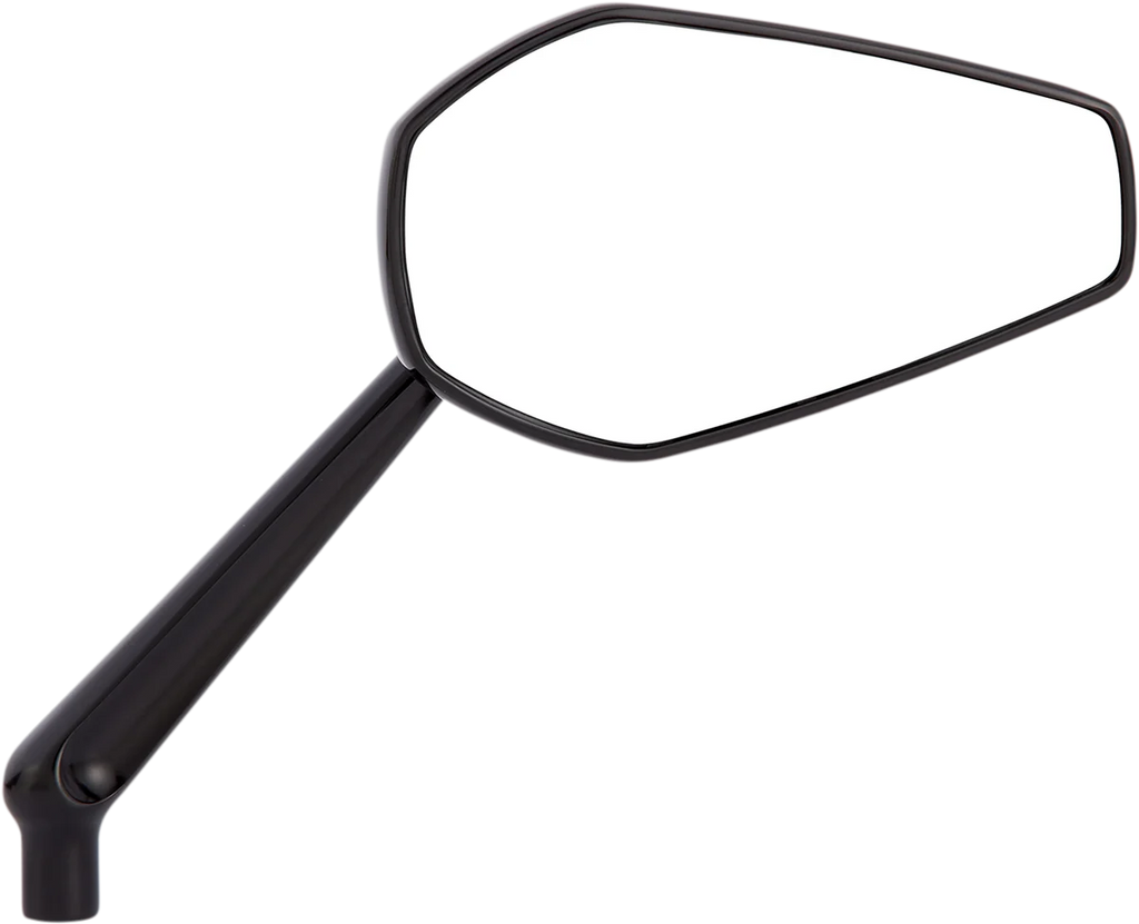 Arlen Ness Mirror - Mini/Stocker - Side View - Hexagon - Black - Right 13-158 - Side View