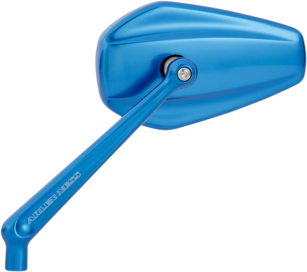 Arlen Ness Mirror - Mini/Stocker - Side View - Hexagon - Blue - Left 13-150 - Main Product View