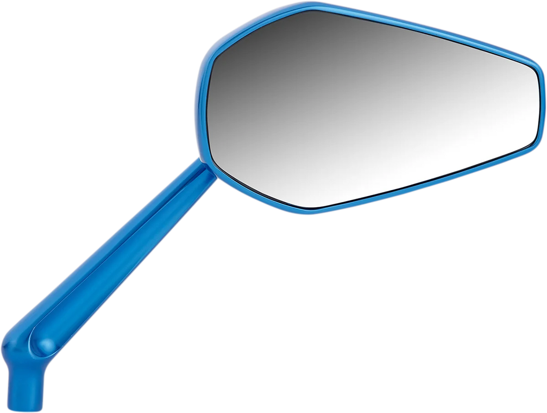 Arlen Ness Mirror - Mini/Stocker - Side View - Hexagon - Blue - Left 13-150 - Side View