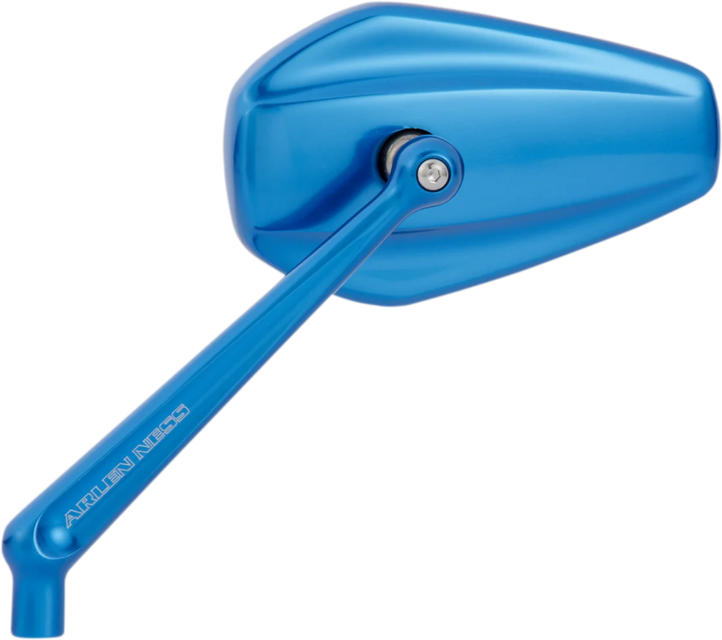Arlen Ness Mirror - Mini/Stocker - Side View - Hexagon - Blue - Right 13-153 - Main Product View