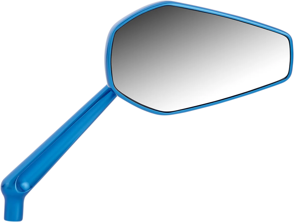 Arlen Ness Mirror - Mini/Stocker - Side View - Hexagon - Blue - Right 13-153 - Side View