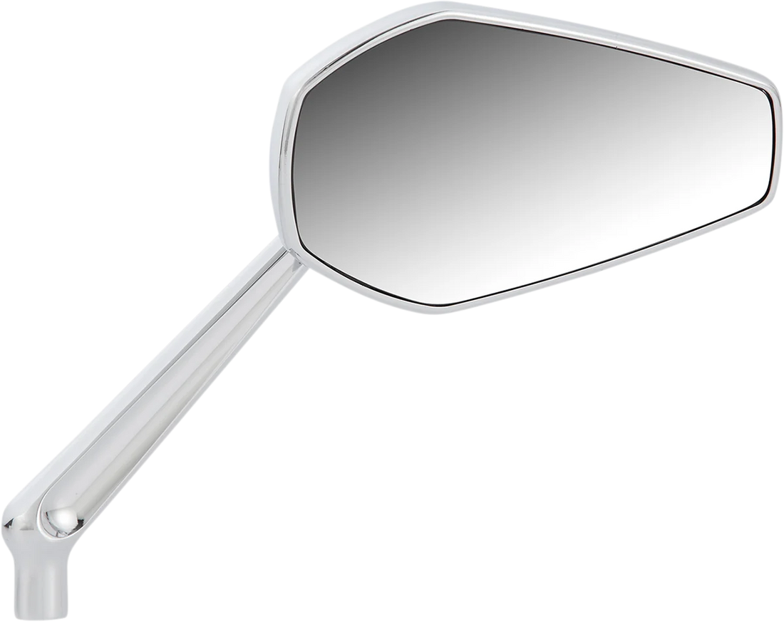 Arlen Ness Mirror - Mini/Stocker - Side View - Hexagon - Chrome - Left 13-157 - Side View