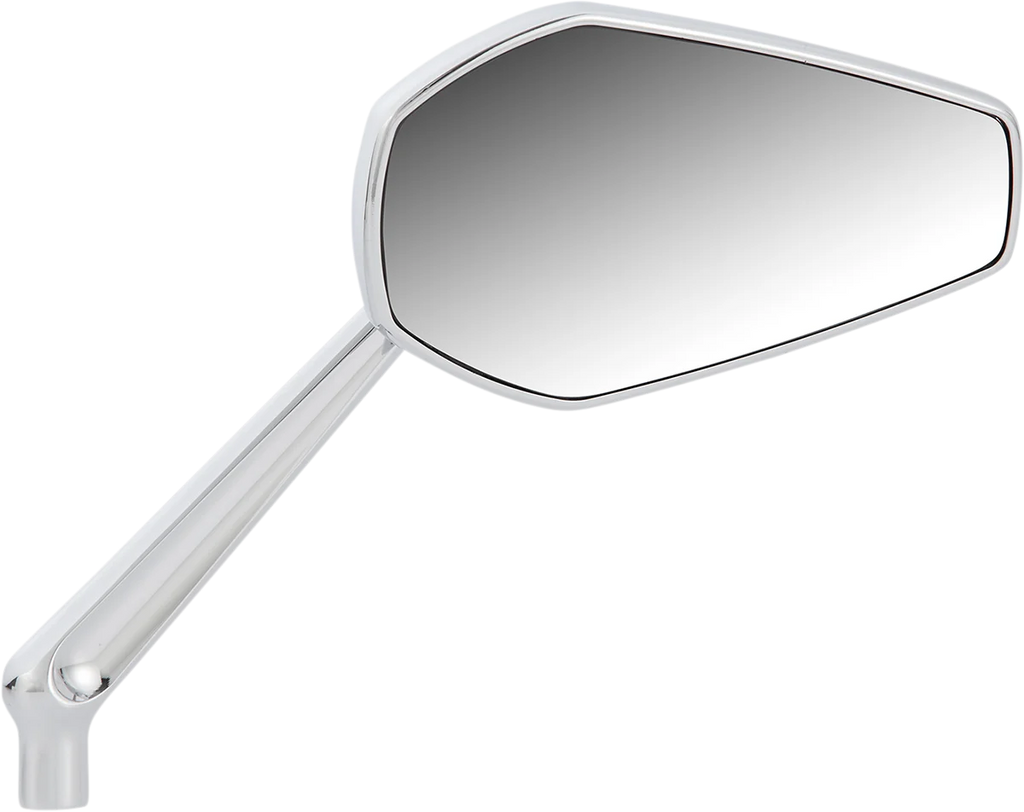 Arlen Ness Mirror - Mini/Stocker - Side View - Hexagon - Chrome - Left 13-157 - Side View