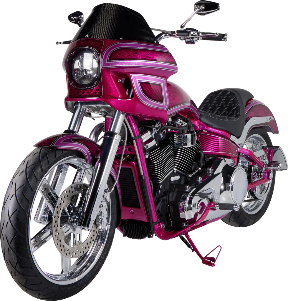 Arlen Ness Mirror - Mini/Stocker - Side View - Hexagon - Chrome - Left 13-157 - Installation View