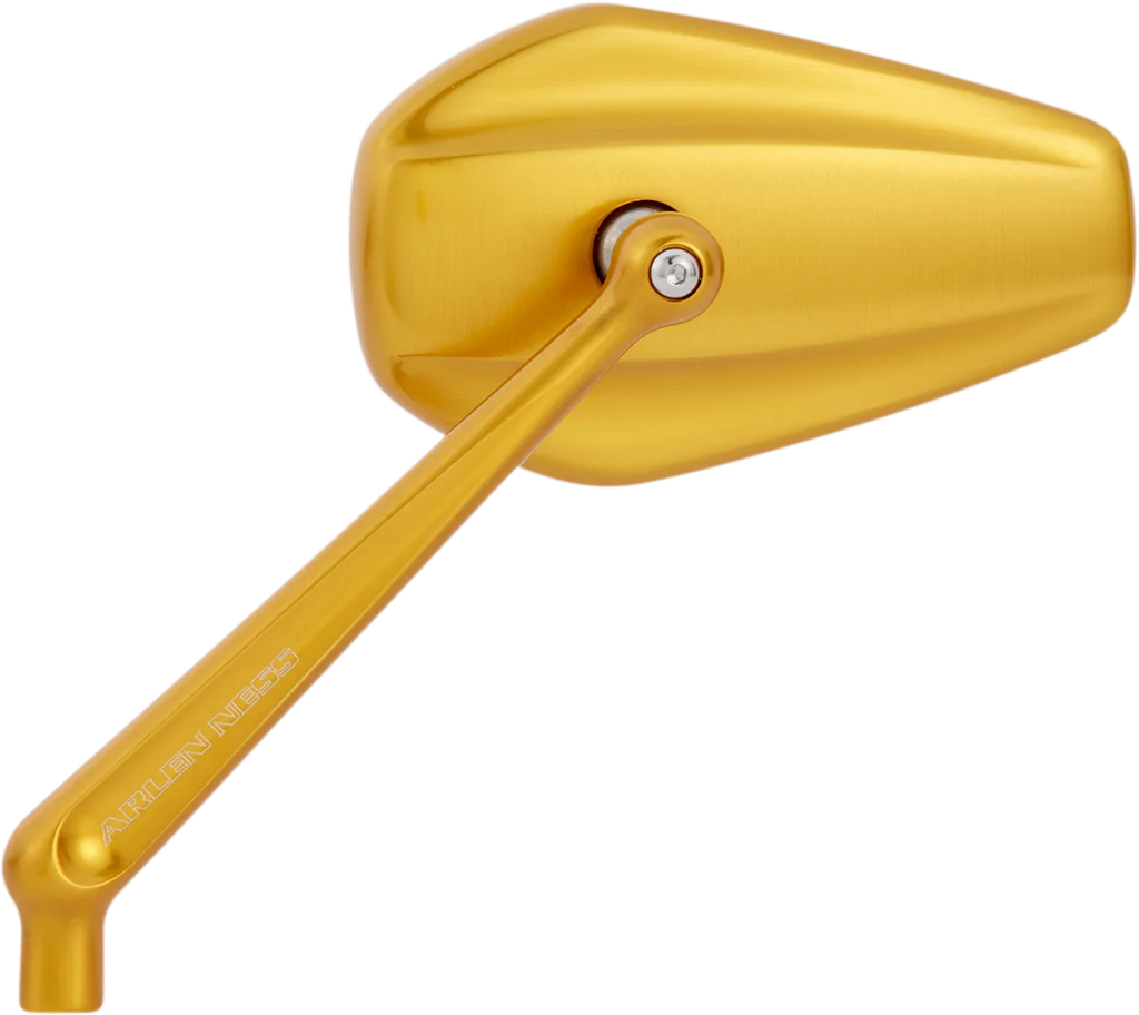 Arlen Ness Mirror - Mini/Stocker - Side View - Hexagon - Gold - Right 13-154 - Main Product View