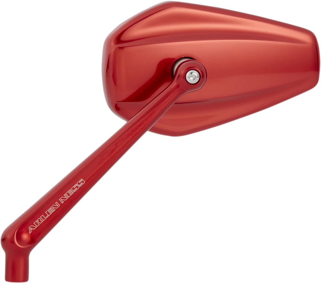 Arlen Ness Mirror - Mini/Stocker - Side View - Hexagon - Red - Left 13-152 - Main Product View